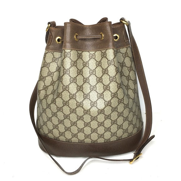Authentic Gucci brown monogram coated canvas bucket bag - Picture 7 of 16